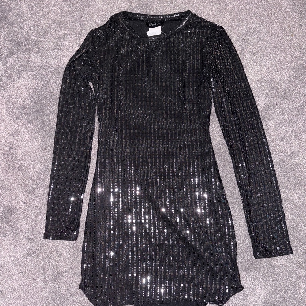 B Darlin Black Sequin Mini Dress